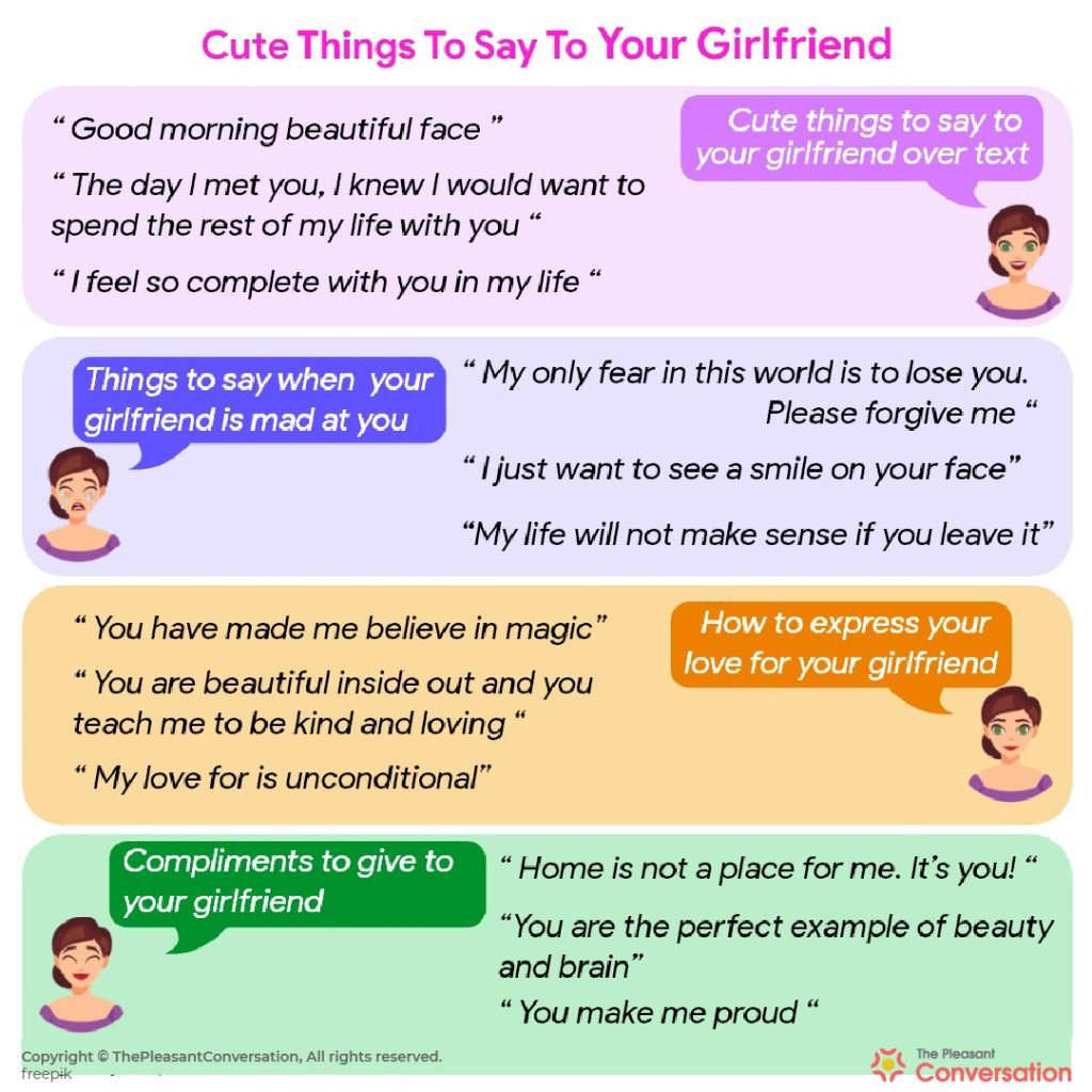 To things to say your girlfriend cute what 50 Sweet