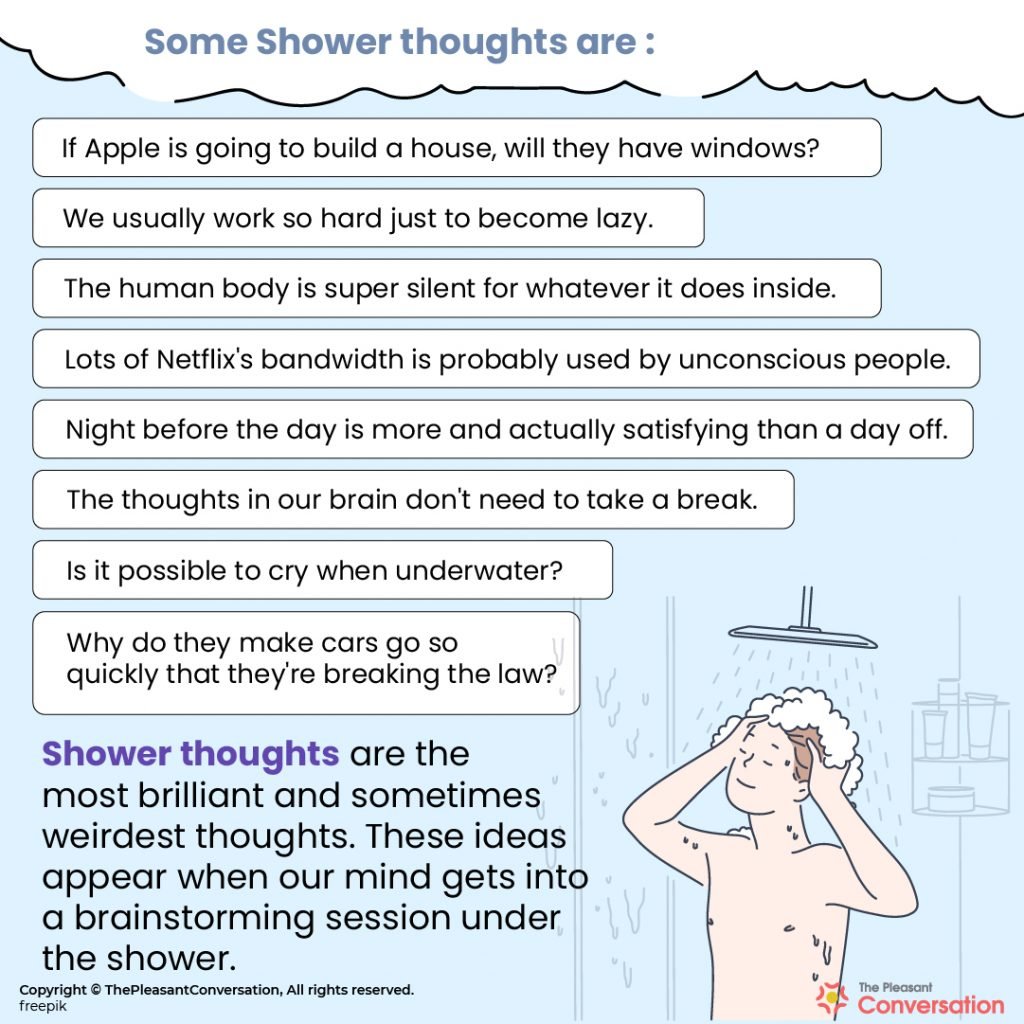 500 Shower Thoughts of All Time That will Blow Your Mind