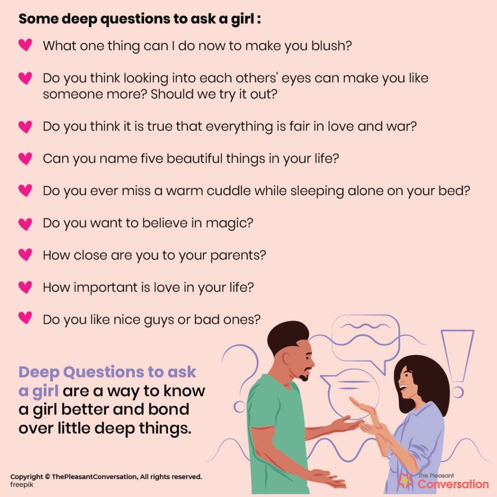 200 Deep Questions to Ask a Girl - ThePleasantConversation.com